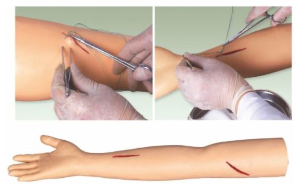 Suture training arm