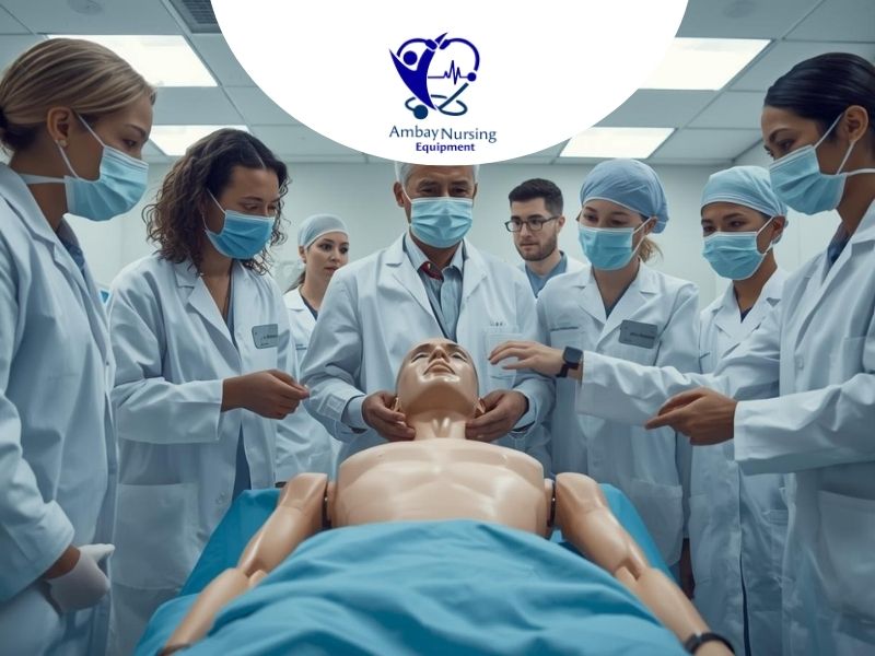 Step by step nursing manikin training in skills lab